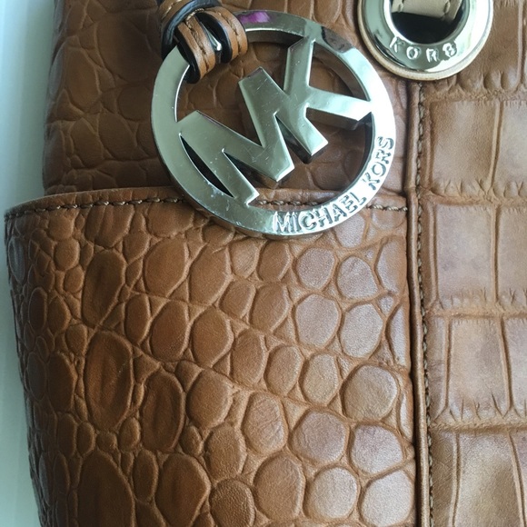 Leather bag Michael Kors vintage rust brown bag two handle shoulder or tote bag - Picture 4 of 8